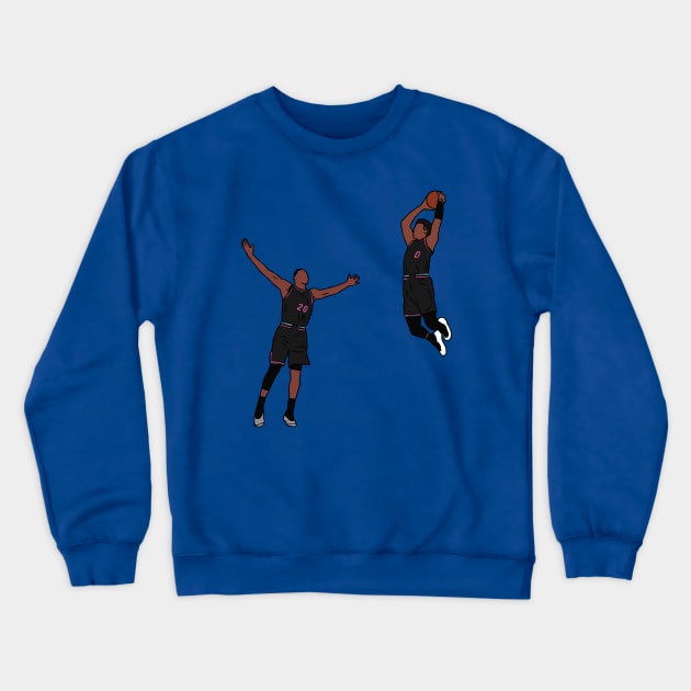 Justise Winslow Lob To Josh Richardson Crewneck Sweatshirt by rattraptees